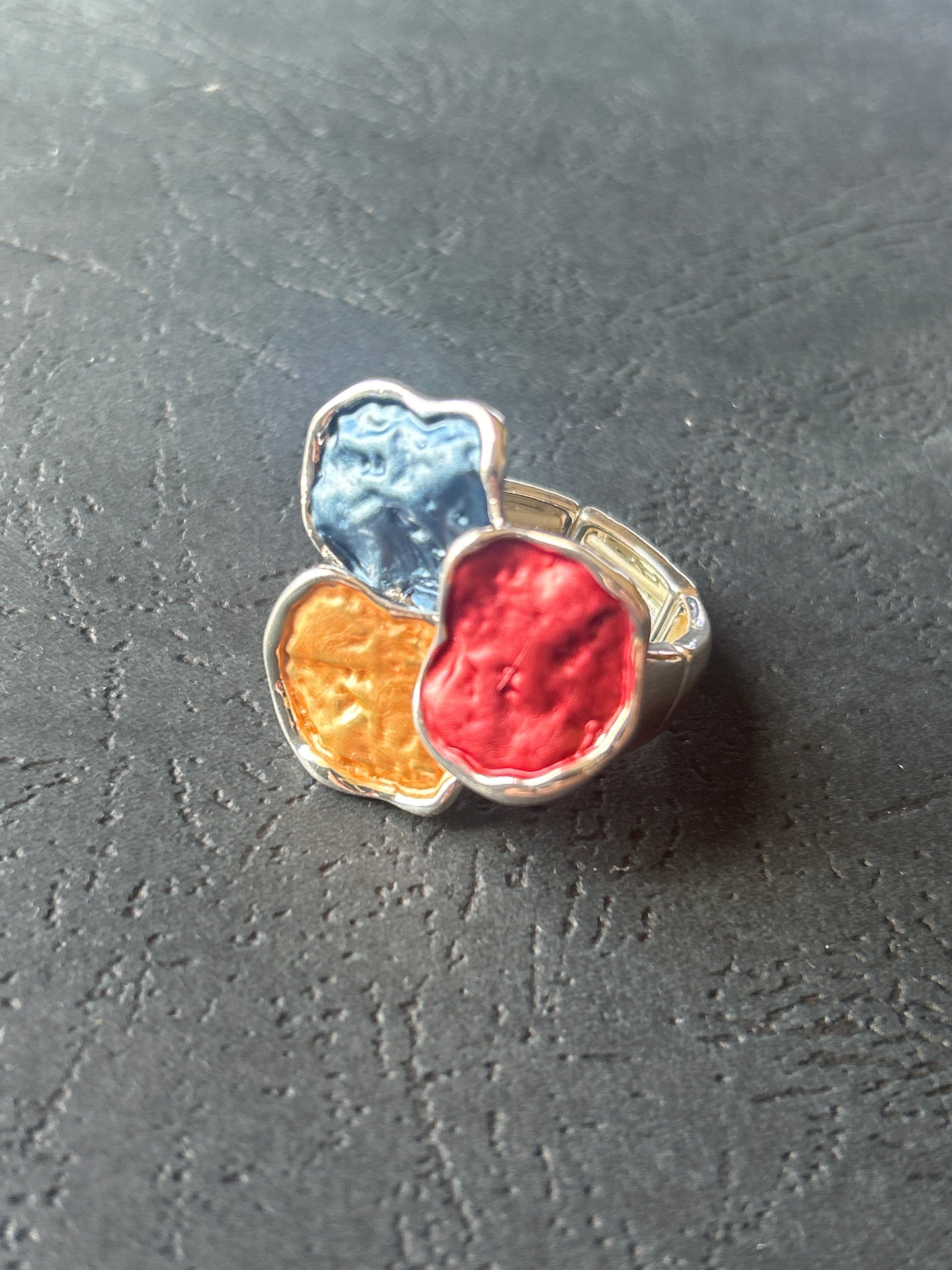 Flower Design Coffee Tones Expandable Ring