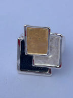 Geometric Expandable Ring Grey Tones