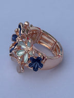 Floral Vintage Expandable Ring Violet