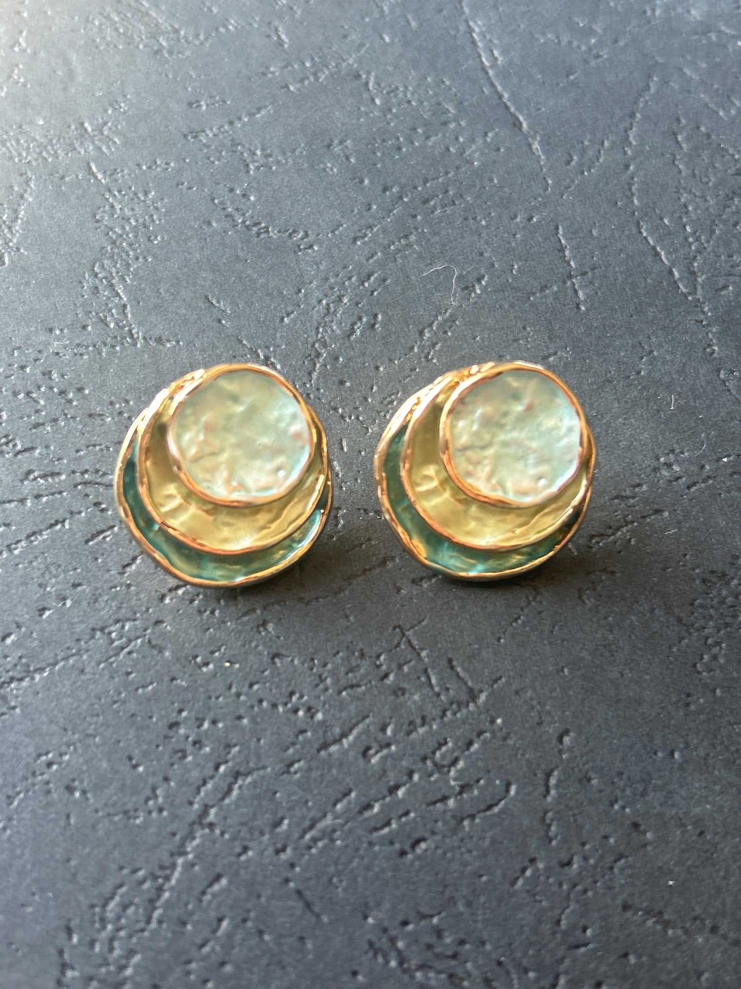 Lake Blue Tones Layered Earrings