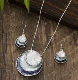 Tones Lei Green Light Blue Neckalace & Earring Set