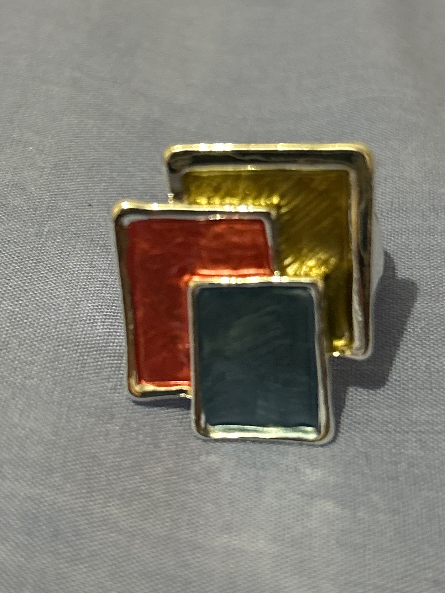 Geometric Expandable Ring Rose Red Tones