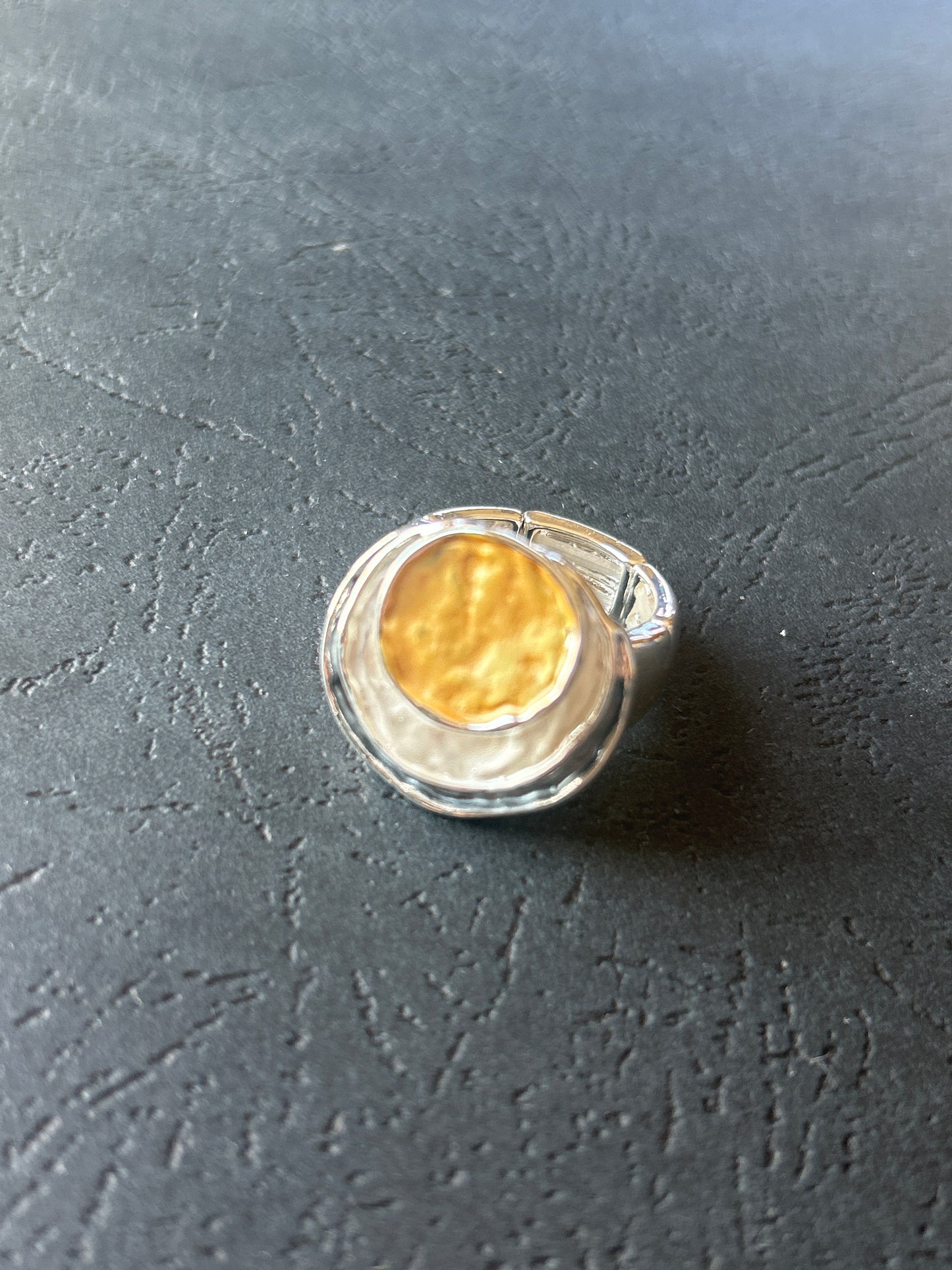 Chic Cuff Expandable Ring Gold, White & Blue Tones