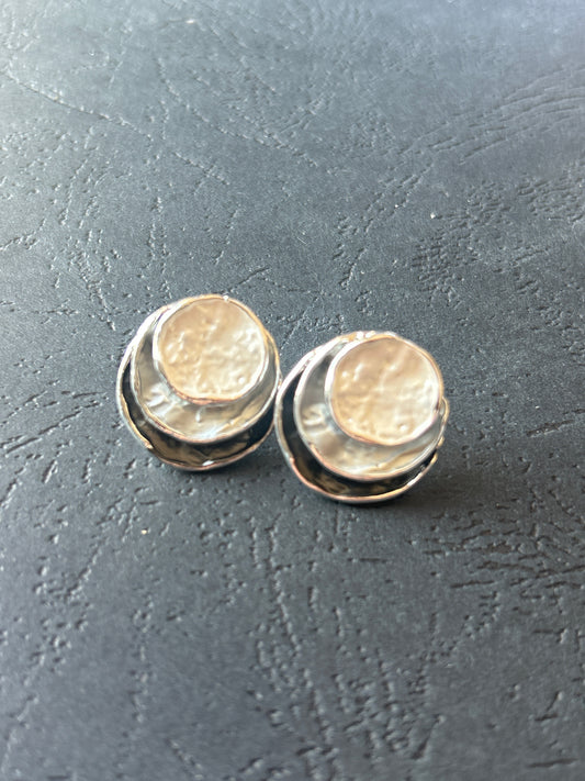 Grey Tones Layered Earrings