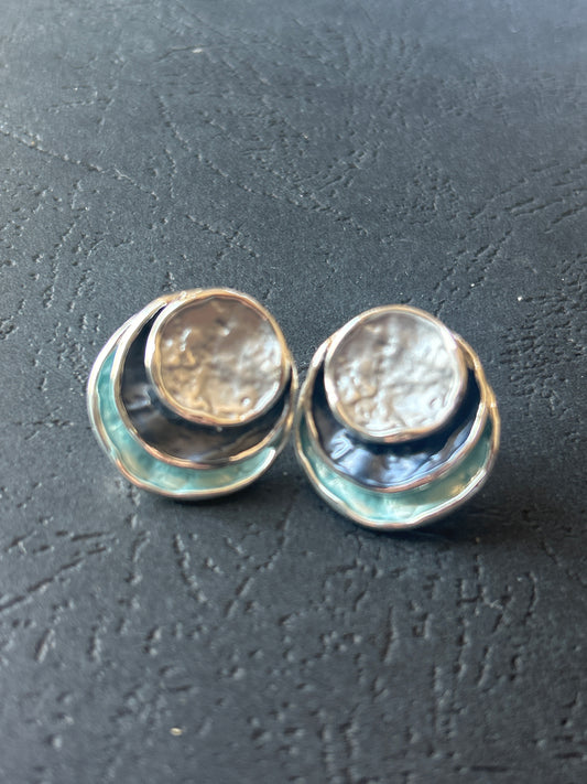 Blue Tones Layered Earrings