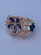 Floral Vintage Expandable Ring Violet