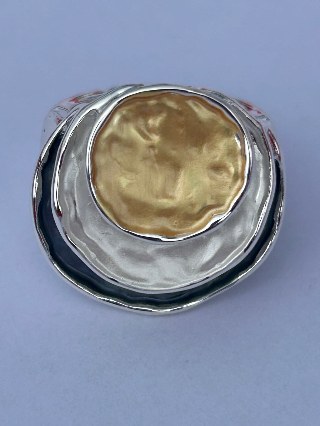 Chic Cuff Expandable Ring Gold, White & Blue Tones