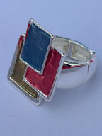 Geometric Expandable Ring Rose Red Tones