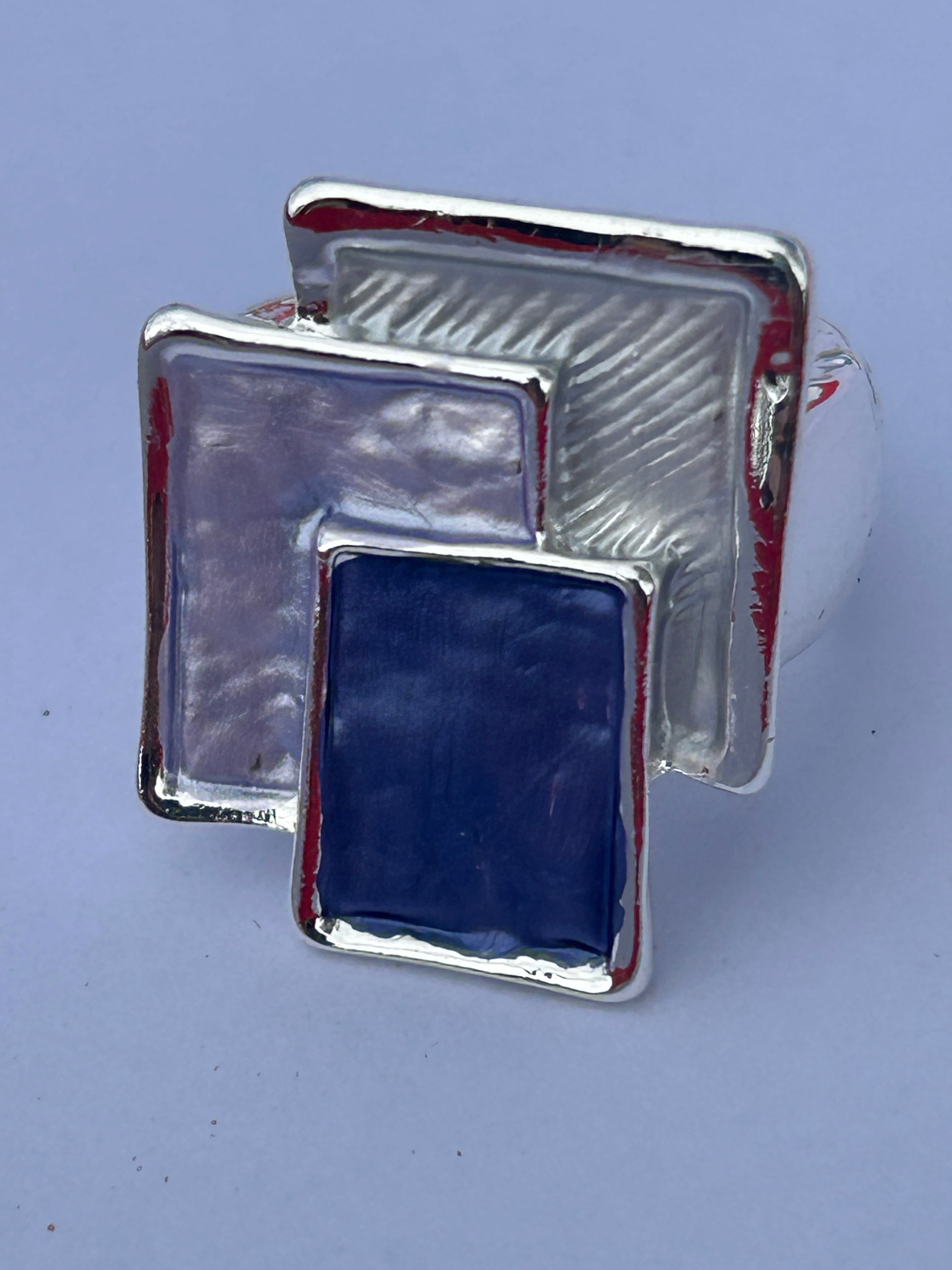 Geometric Expandable Ring Blue Tones