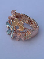 Floral Vintage Expandable Ring Light Blue