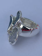 Flower Design Blue Tones Expandable Ring