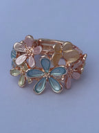 Floral Vintage Expandable Ring Light Blue