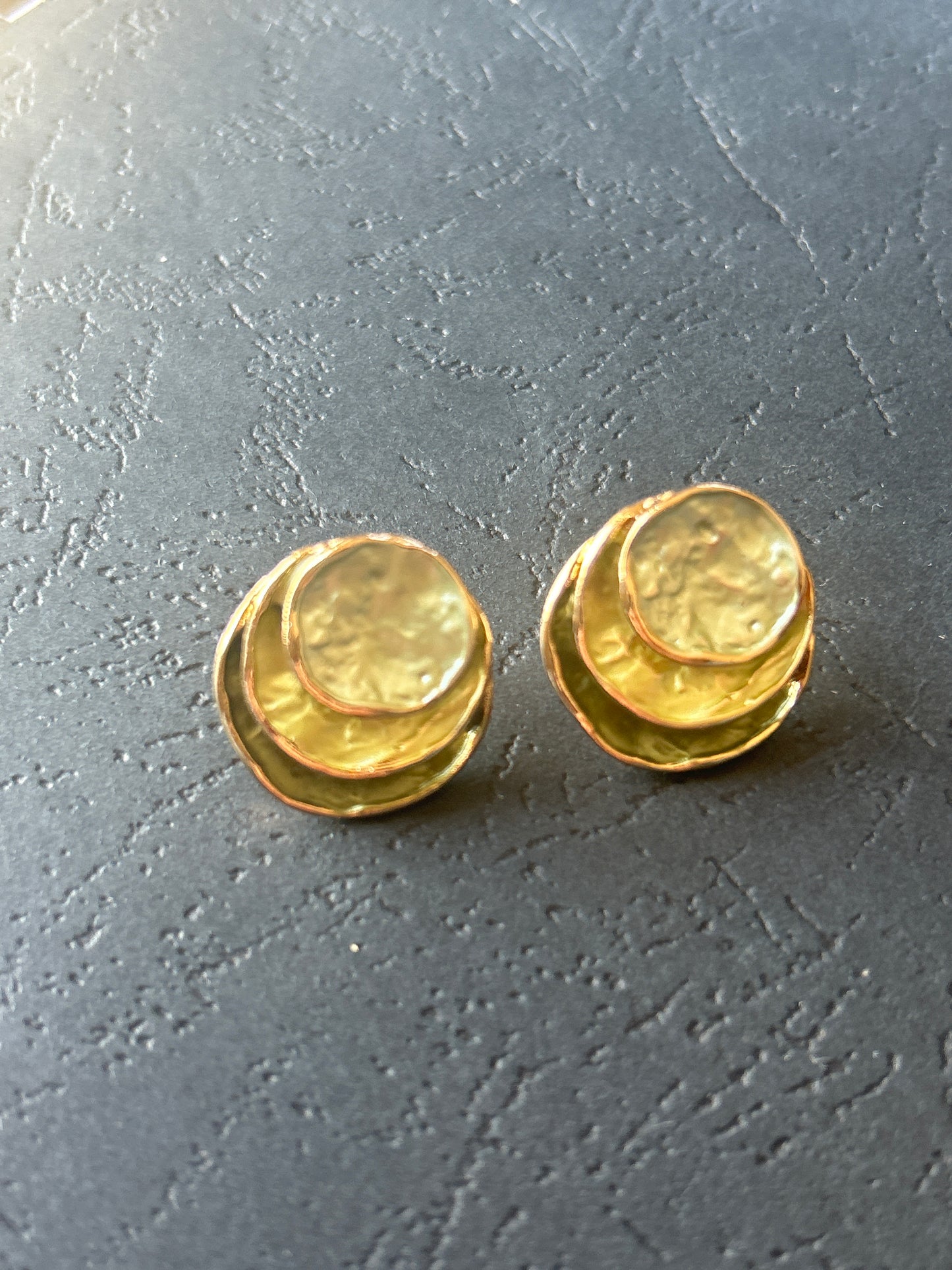 Olive Green Tones Layered Earrings