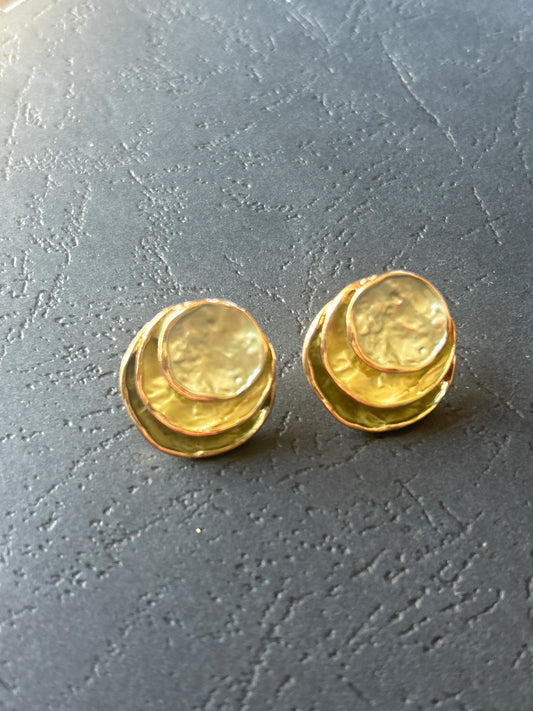 Olive Green Tones Layered Earrings