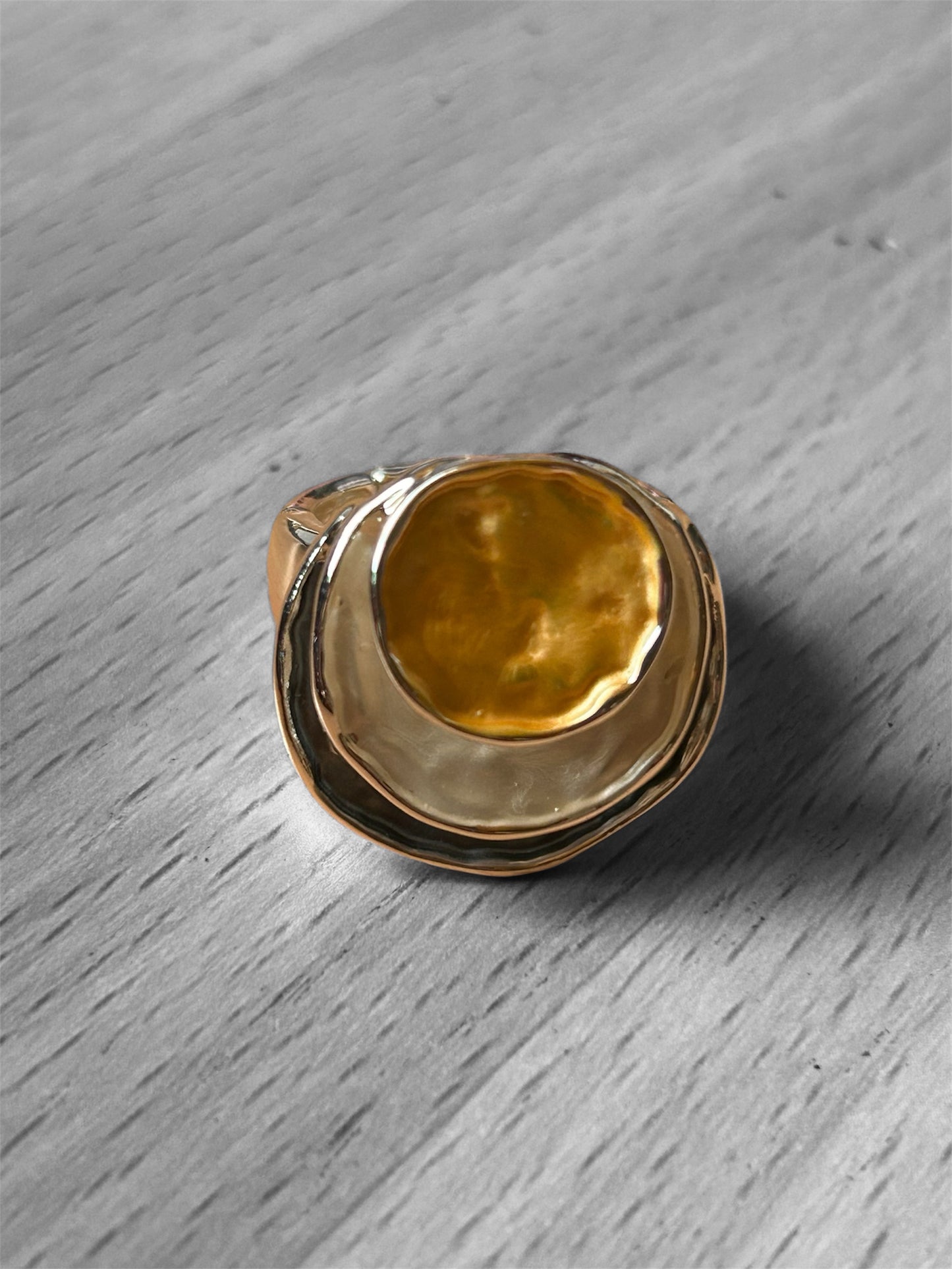 Chic Cuff Expandable Ring Gold, White & Blue Tones