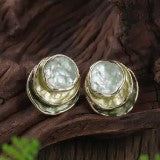 Olive Green Tones Layered Earrings