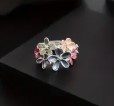 Floral Vintage Expandable Ring Light Blue