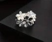 Floral Vintage Expandable Ring Grey