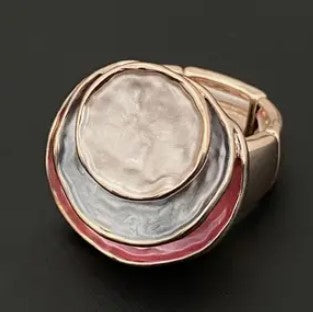 Chic Cuff Expandable Ring Rose Red