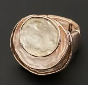 Chic Cuff Expandable Ring Bronze Tones